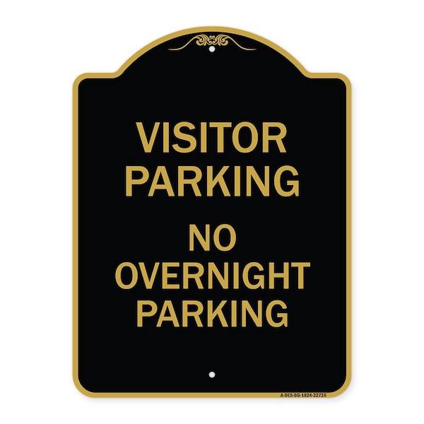 Visitor Parking Visitor Parking No Overnight Parking, Black & Gold Architectural, BG-1824-22726